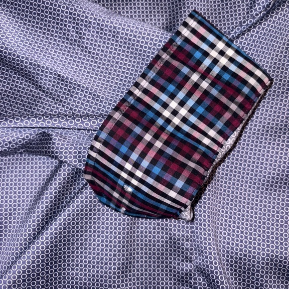 Egara Mens Button Down Dress Shirt Long Sleeve Non Iron Slim Fit Blue XL - Picture 11 of 12